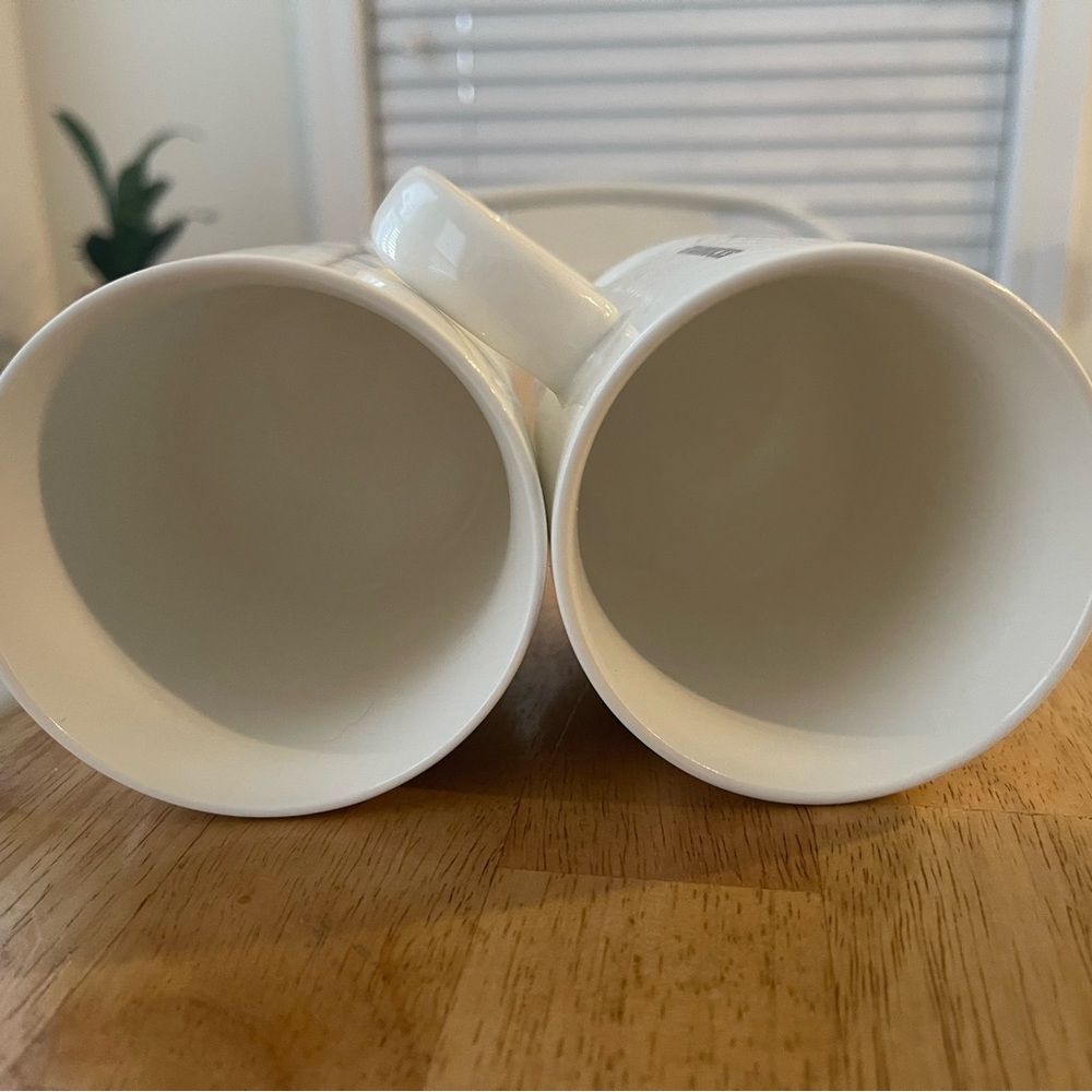 Starbucks Siren Logo White Coffee Mugs 2-12oz - Picture 7 of 11